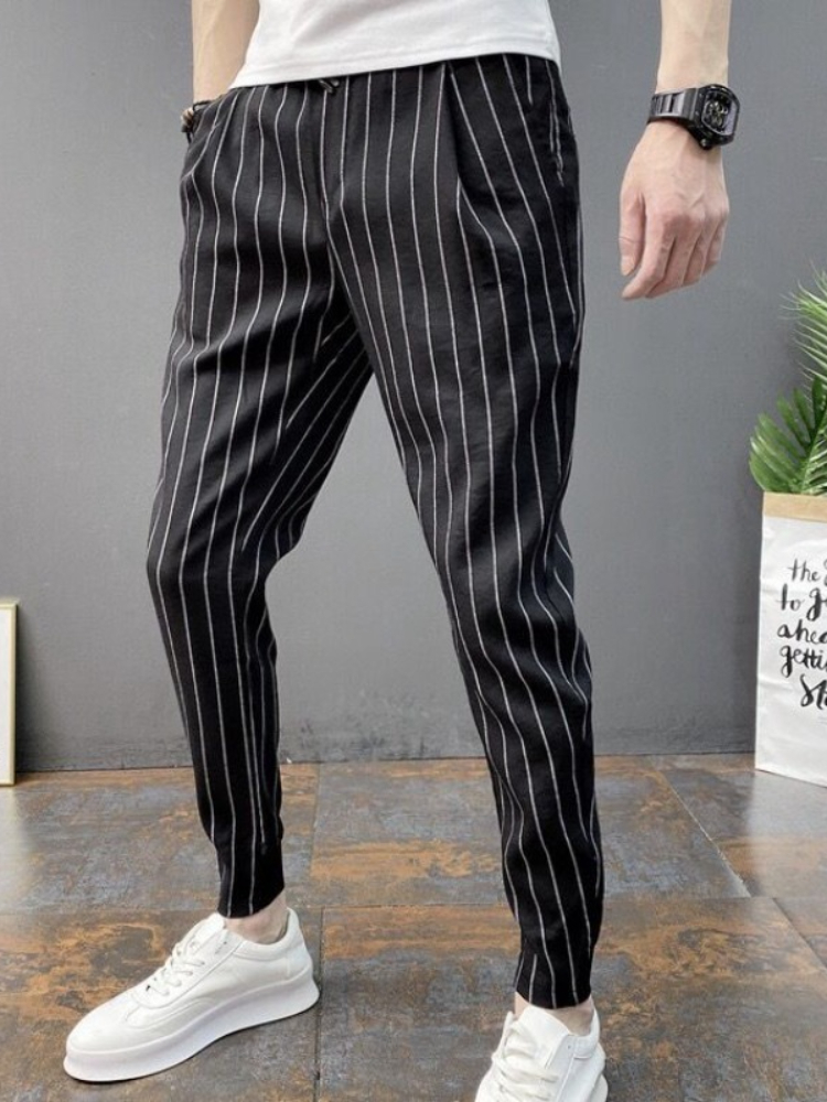 Vintage Fashion For Sale - سليم صالح مخطط الذكور اقتصاص السراويل