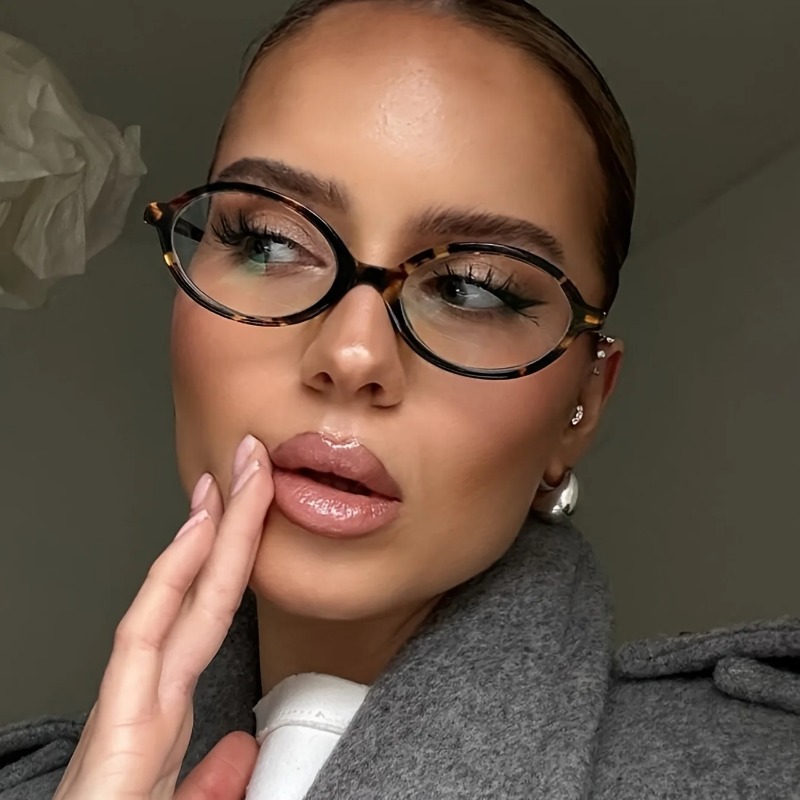 Vintage Fashion Luxury - نظارات شمسية بيضاوية عتيقة الطراز للنساء،