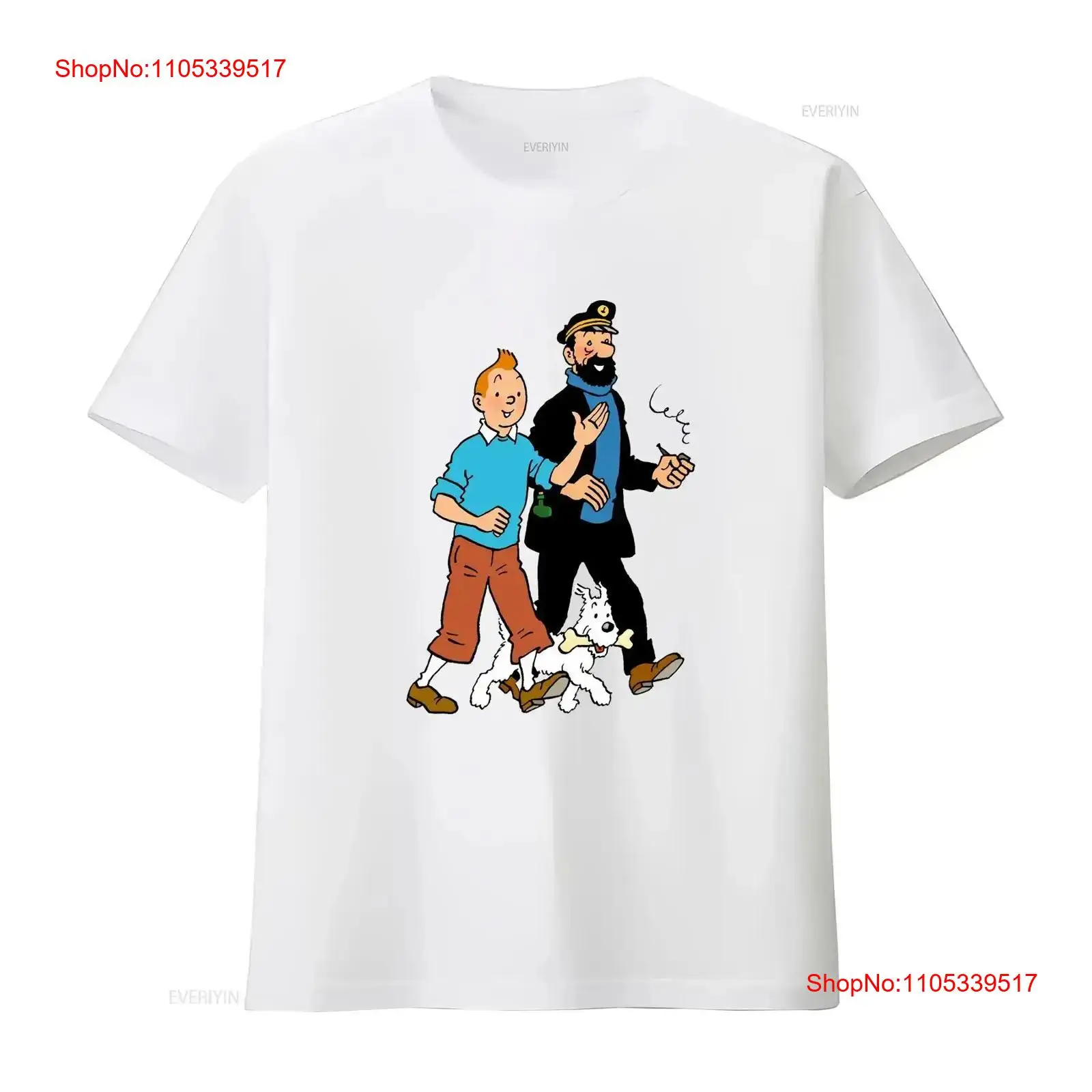 Vintage Fashion T Shirts - تي شيرت Walking With Captain Haddock