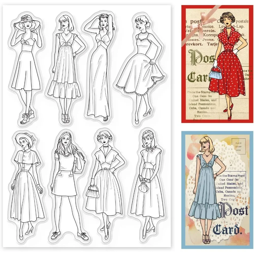 Vintage Fashion Journal - أزياء المرأة سيليكون واضح ختم سيدة