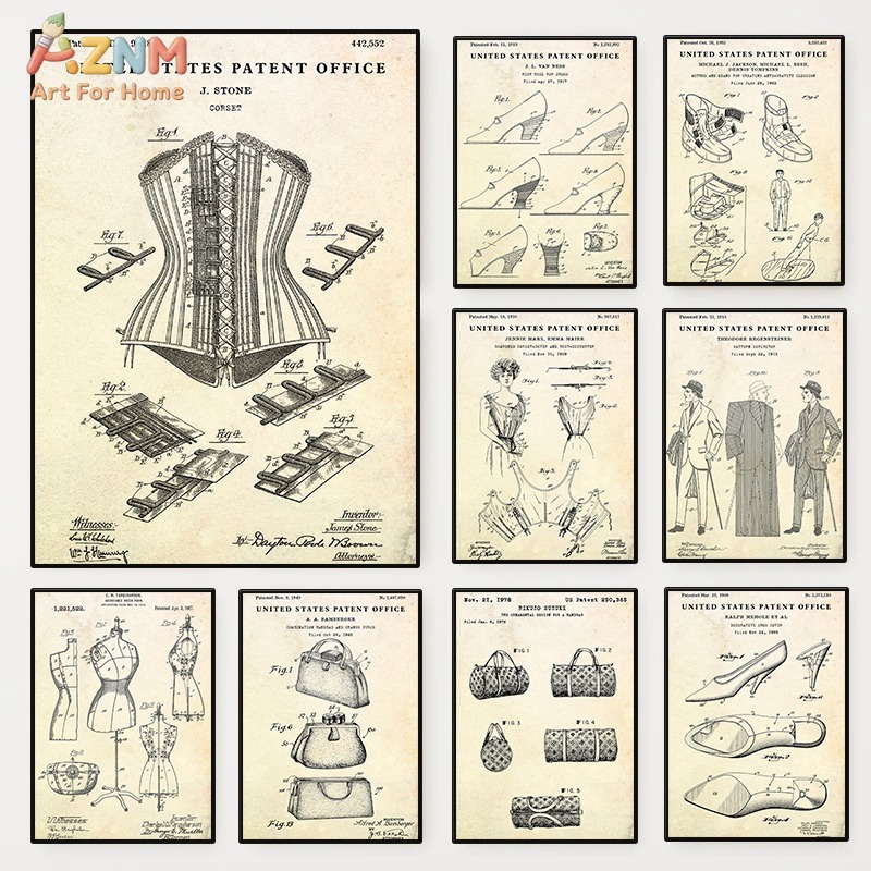 لوحة فنية جدارية من القماش بتص - مراجعة Vintage Fashion Sketches وسعره