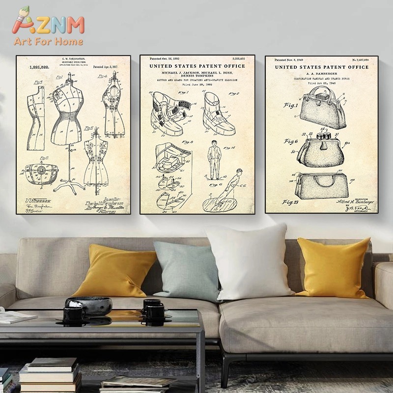 لوحة فنية جدارية من القماش بتص - مراجعة Vintage Fashion Sketches وسعره