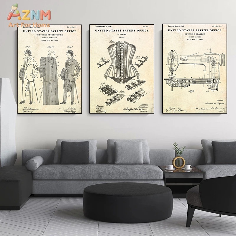 لوحة فنية جدارية من القماش بتص - مراجعة Vintage Fashion Sketches وسعره
