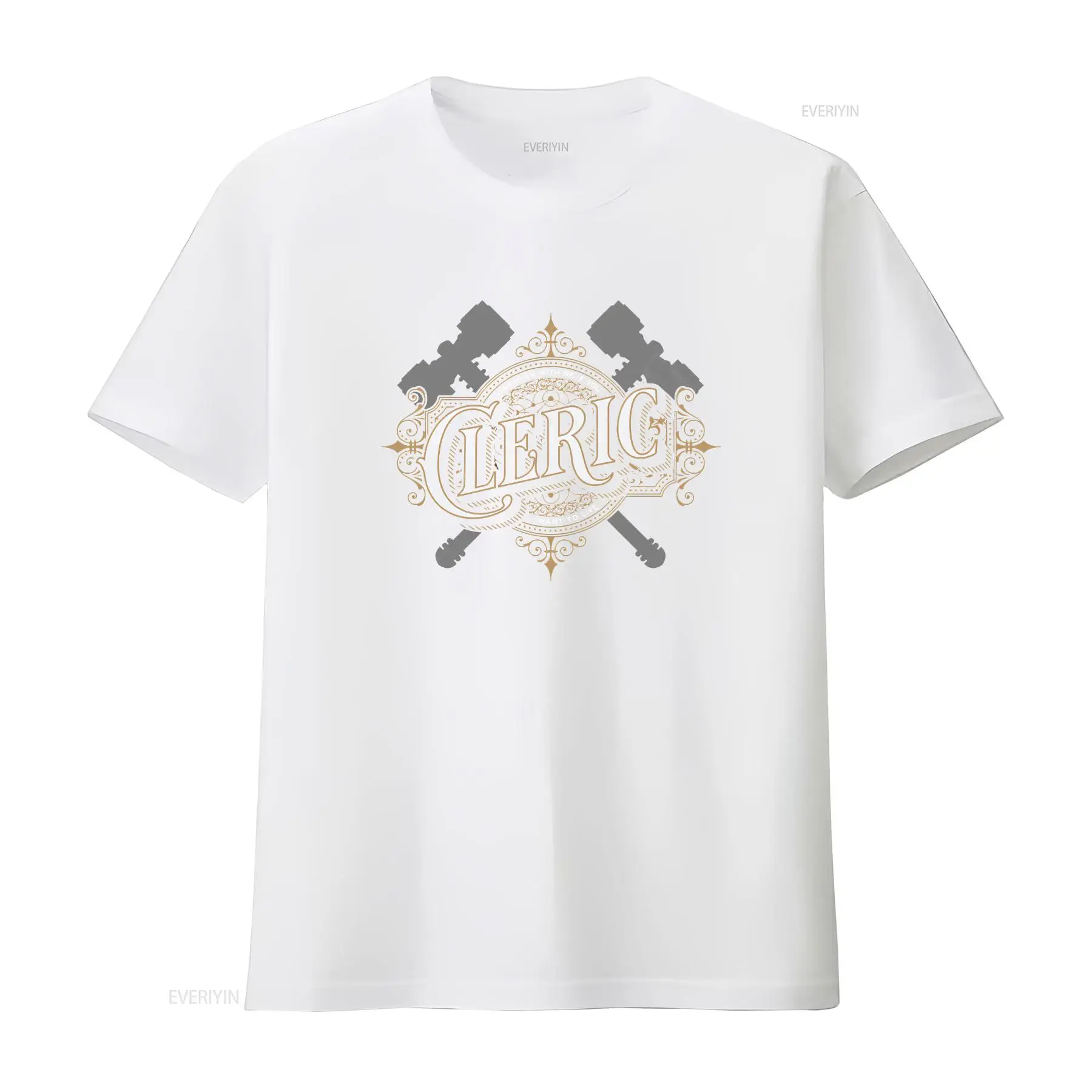 تي شيرت DnD Cleric بتصميم ريتر - مراجعة Vintage Fashion Font وسعره