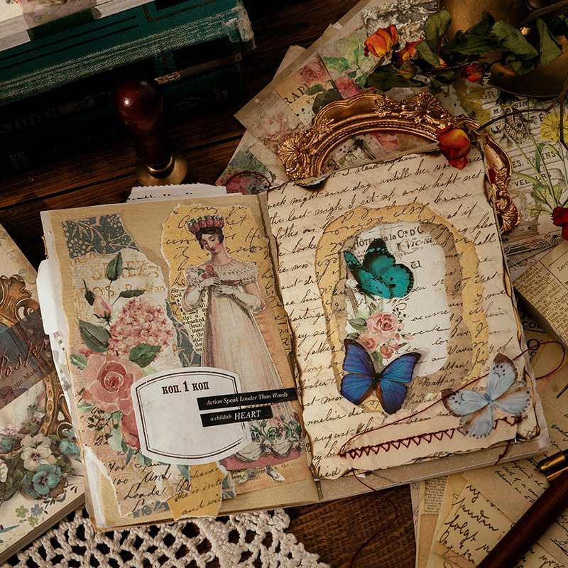 100 ورقة خمر INS نمط الأزهار ا - مراجعة Vintage Fashion Magazines وسعره
