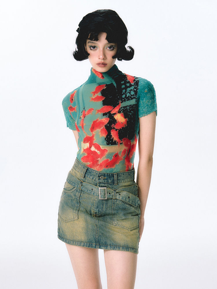 Onalippa مطوي ذهبية قميص مرن ا - مراجعة Tie Dye Shirt Vintage وسعره